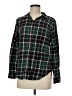 SO 100% Cotton Plaid Green Long Sleeve Button-Down Shirt Size M - photo 1