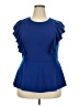Mi & Rena Blue Short Sleeve Top Size 2X - photo 1
