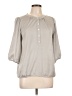 Ann Taylor LOFT Gray 3/4 Sleeve Blouse Size Lg Petite - photo 1