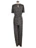 MNG Animal Print Black Jumpsuit Size L - photo 2