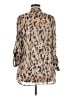 Chico's Animal Print Tan Long Sleeve Blouse Size Med (1) - photo 2