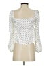 Sunday Best 100% Polyester Polka Dots White Long Sleeve Blouse Size XXS - photo 2