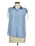 Croft & Barrow Blue Sleeveless Button-Down Shirt Size M - photo 1