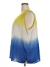Liz Claiborne 100% Polyester Color Block Blue Sleeveless Blouse Size 2X - photo 5