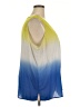 Liz Claiborne 100% Polyester Color Block Blue Sleeveless Blouse Size 2X - photo 4