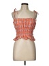 VICI 100% Cotton Plaid Orange Sleeveless Blouse Size L - photo 1