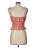 VICI 100% Cotton Plaid Orange Sleeveless Blouse Size L - photo 2