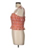 VICI 100% Cotton Plaid Orange Sleeveless Blouse Size L - photo 5