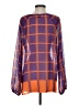 Trademark 100% Polyester Purple 3/4 Sleeve Blouse Size S - photo 2