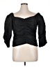 Something Navy 100% Polyester Black 3/4 Sleeve Blouse Size XXL - photo 1