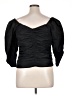 Something Navy 100% Polyester Black 3/4 Sleeve Blouse Size XXL - photo 2