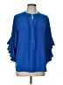 Vince Camuto 100% Polyester Solid Blue 3/4 Sleeve Blouse Size L - photo 1