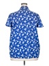 Lane Bryant 100% Polyester Floral Blue Short Sleeve Blouse Size 20 - photo 2