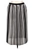 Eileen Fisher 100% Polyester Stripes Silver Casual Skirt Size M - photo 2
