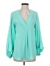 Adrienne Teal Long Sleeve Blouse Size S - photo 1