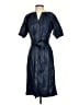 Ann Taylor 100% Polyester Blue Casual Dress Size 4 Petite - photo 1