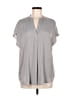 Maison d' Amelie 100% Polyester Gray Short Sleeve Blouse Size M - photo 1