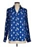 Express 100% Polyester Polka Dots Blue Long Sleeve Blouse Size M - photo 1