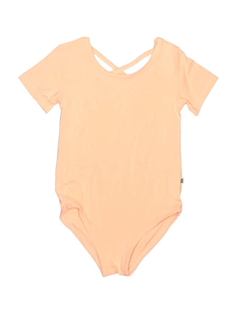 Pre-owned Sweet Bamboo Kids' Short Sleeve Onesie In Orange