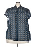 Lane Bryant 100% Polyester Blue Short Sleeve Blouse Size 26 - 28 Plus - photo 1
