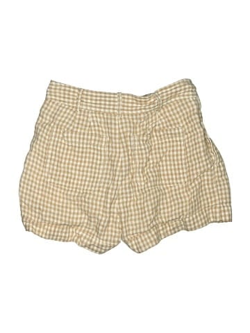 Madewell Linen Pleated Shorts in Gingham Check (view 2)