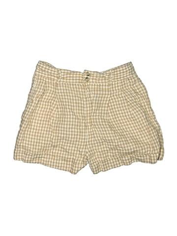 Madewell Linen Pleated Shorts in Gingham Check (view 1)