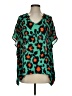 CAbi 100% Polyester Teal Short Sleeve Blouse Size S - photo 1