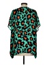 CAbi 100% Polyester Teal Short Sleeve Blouse Size S - photo 2
