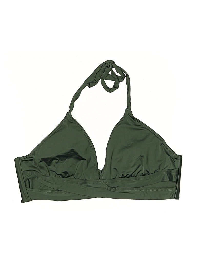 Pre-owned Kona Sol Swimsuit Top Green Swimwear