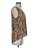 Nordstrom Animal Print Tan Brown Sleeveless Blouse Size S - photo 4