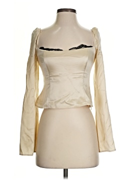 Reformation Long Sleeve Silk Top
