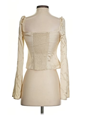 Reformation Long Sleeve Silk Top (view 2)
