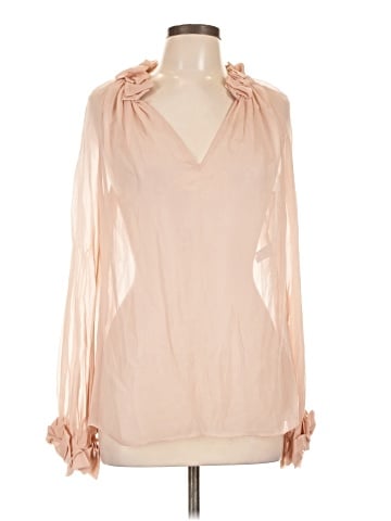 Diane von Furstenberg Long Sleeve Silk Top (view 1)