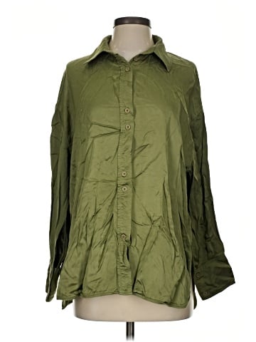 Zara 3/4 Sleeve Button-Down Shirt (view 1)