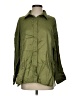 Zara Solid Green 3/4 Sleeve Button-Down Shirt Size S - photo 1