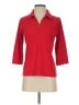 Pebble Beach 100% Polyester Red 3/4 Sleeve Top Size S - photo 1