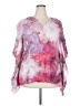 Unbranded Tie-dye Pink Poncho Size 2X (estimated) - photo 1