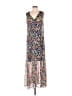 Beige by ECI 100% Polyester Floral Blue Casual Dress Size M - photo 1