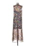 Beige by ECI 100% Polyester Floral Blue Casual Dress Size M - photo 2