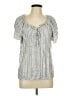 Adrienne Vittadini Silver Short Sleeve Blouse Size L - photo 1