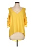 Bisou Bisou Yellow 3/4 Sleeve Blouse Size L - photo 1
