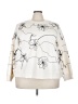 T Tahari Floral White Sweatshirt Size 3X - photo 1