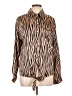 Assorted Brands 100% Polyester Animal Print Brown Long Sleeve Blouse Size L - photo 1
