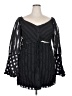 Soncy 100% Polyester Stripes Checkered-gingham Solid Black Casual Dress Size 2X (2) - photo 1