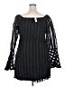 Soncy 100% Polyester Stripes Checkered-gingham Solid Black Casual Dress Size 2X (2) - photo 2