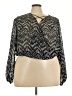 rue21 100% Polyester Chevron-herringbone Black Long Sleeve Blouse Size 4X - photo 1