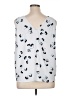 Ann Taylor Factory 100% Polyester Silver Sleeveless Blouse Size XL - photo 2