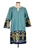 Exist 100% Polyester Paisley Teal Casual Dress Size L - photo 1