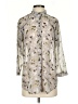 CAbi 100% Polyester Floral Silver 3/4 Sleeve Blouse Size XS - photo 1