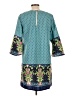 Exist 100% Polyester Paisley Teal Casual Dress Size L - photo 2